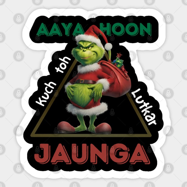 Aaya Hoon Kuch toh lutkar jaunga l Bollywood Dialogue l Andaz Apna Apna l Desi l Grinch Sticker by Swag Like Desi